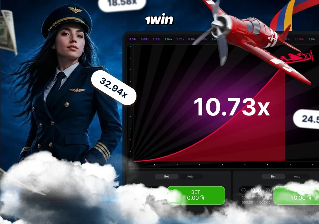 1win հարթակում հաշվի գրանցման և Aviator խաղի համար բալանսի լիցքավորման գործընթացի պատկեր։